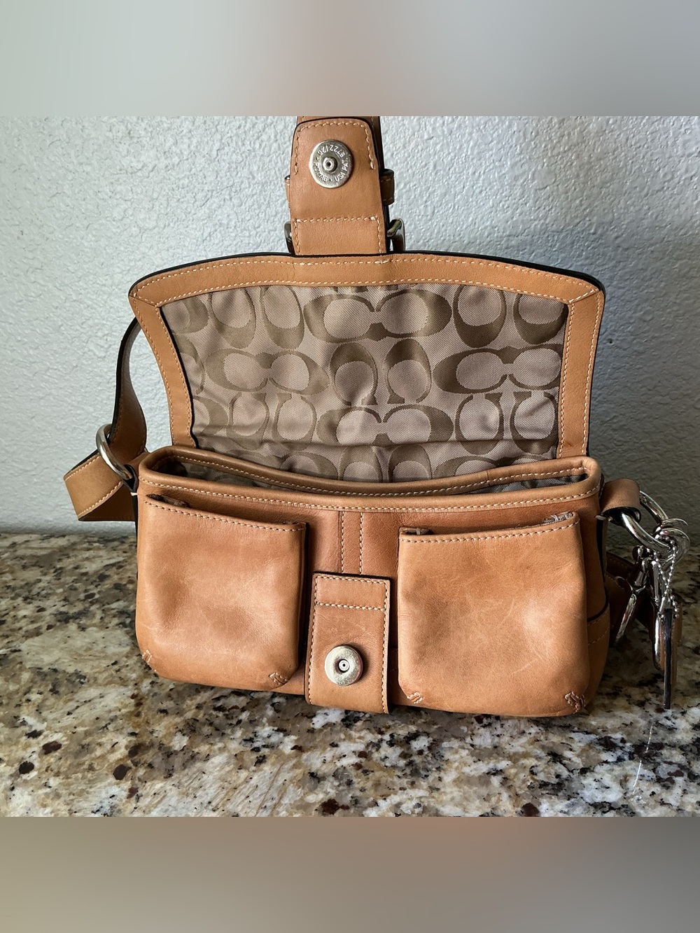 Coach Leather Soho Double Pocket Shoulder Bag - Picture 5 of 9